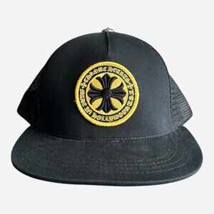 Chrome Hearts Black & Yellow Cross Logo Hat